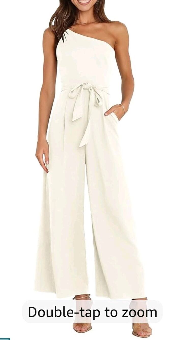 Dressy One Shoulder Sleeveless Romper Size Medium Belt Not Included